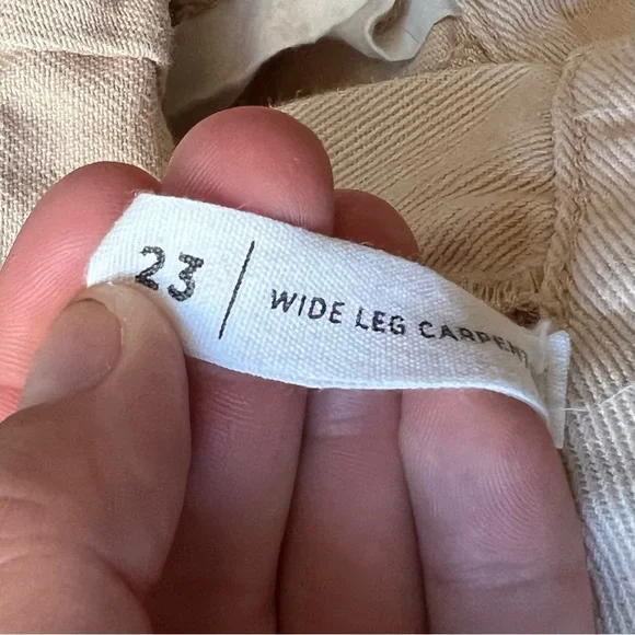 PacSun Wyoming & Western Graphic wide leg cream carpenter denim pants, size 23 - Picture 5 of 8